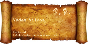 Vadas Vilmos névjegykártya